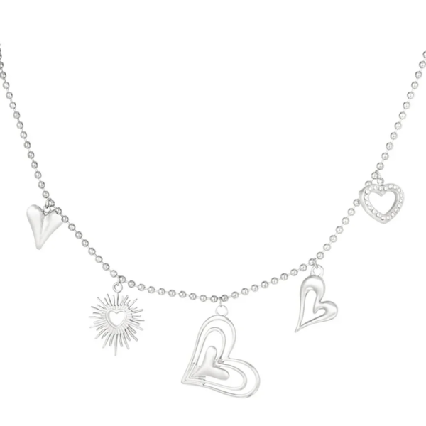 Loving hearts ketting - Zilver