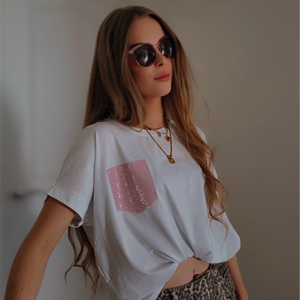 T-shirt Diamond - Roze