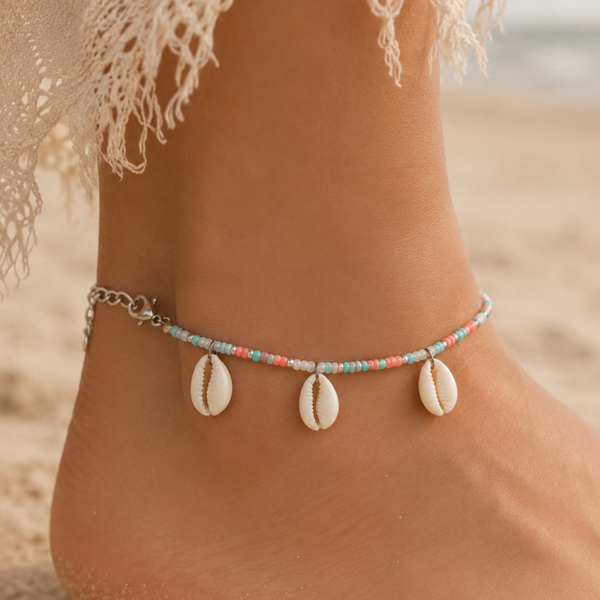 Handmade GLAM enkelbandje - Pastel
