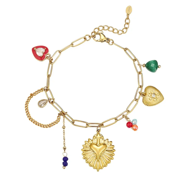 Colorful joy armband - Goud