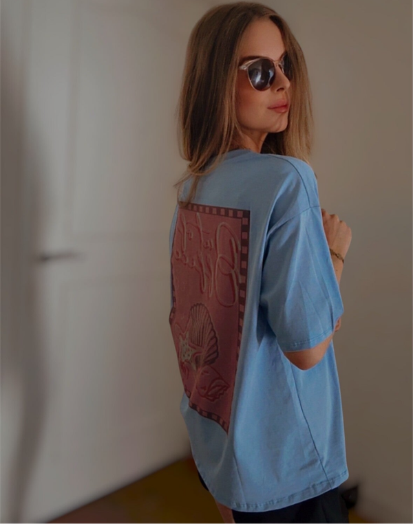 T-shirt Beach - Blauw
