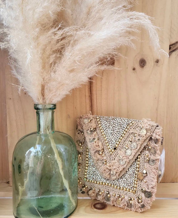 Ibiza bag beads - beige