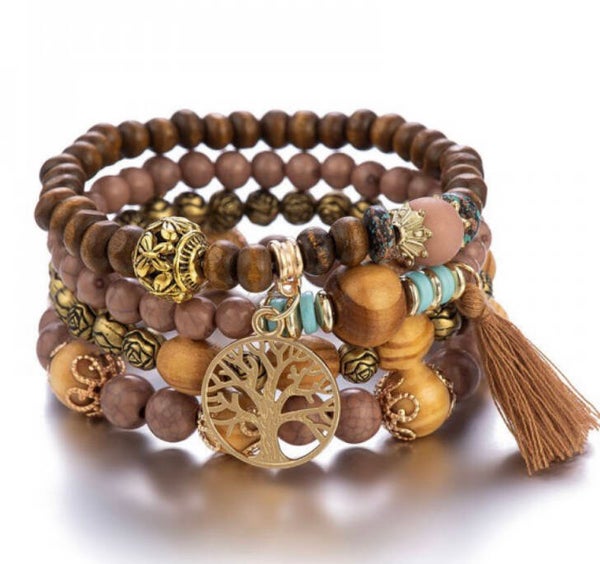 Armband set Boho - bruin