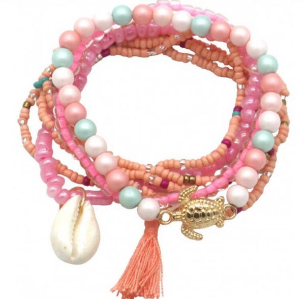 Armband set Ibiza - roze