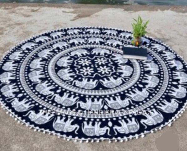 Beach towel - black and white