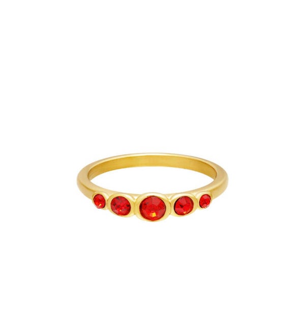 Red stone ring - goud