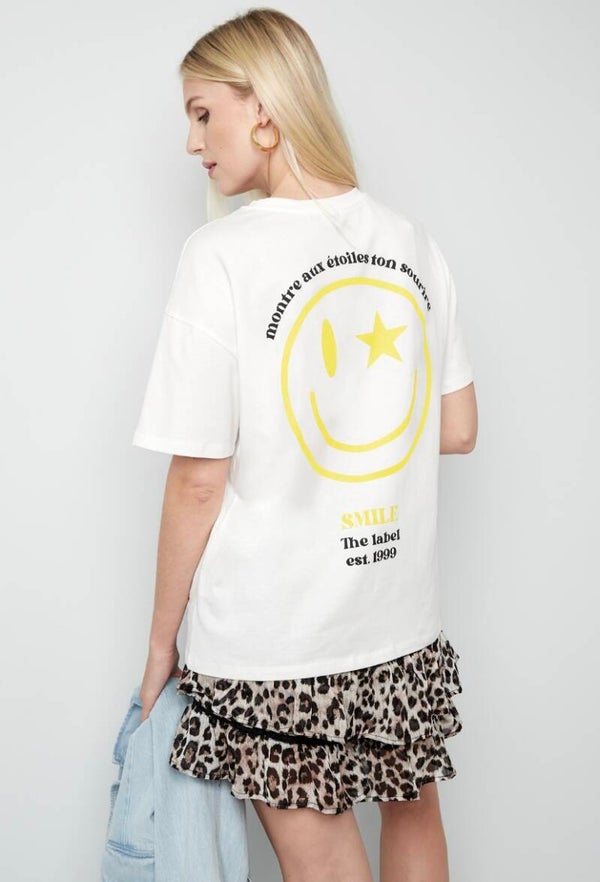 T-shirt happy - Wit