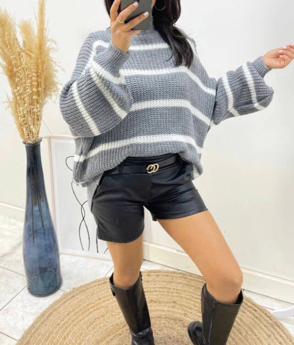 Trui Stripes - grijs