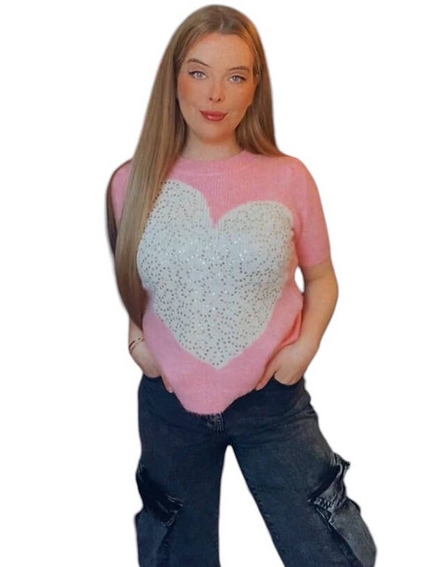 Trui Heart - Roze