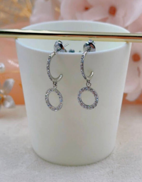 Oorbellen Diamonds - zilver