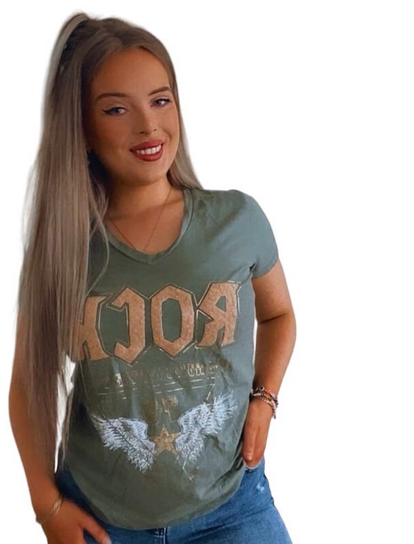 T-shirt ROCK - groen