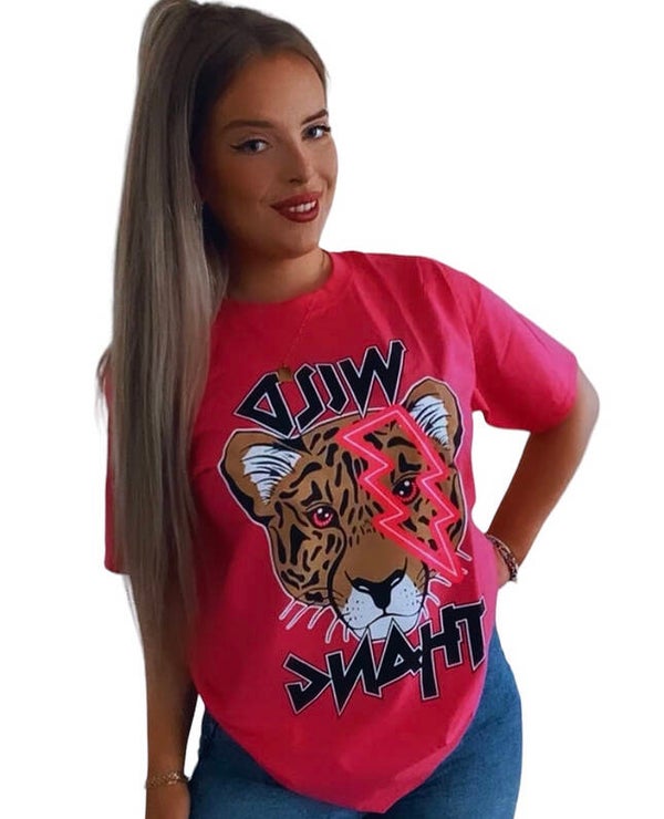 T-shirt tiger - roze