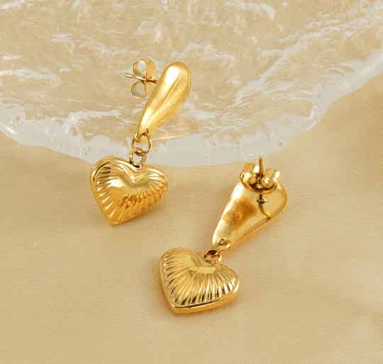 Cute heart oorbellen - goud
