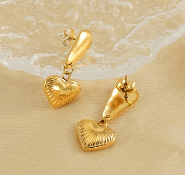 Cute heart oorbellen - goud