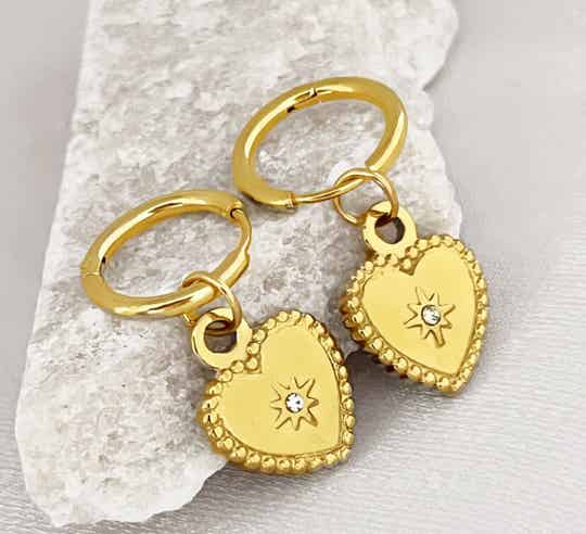 Classic heart oorbellen - Goud