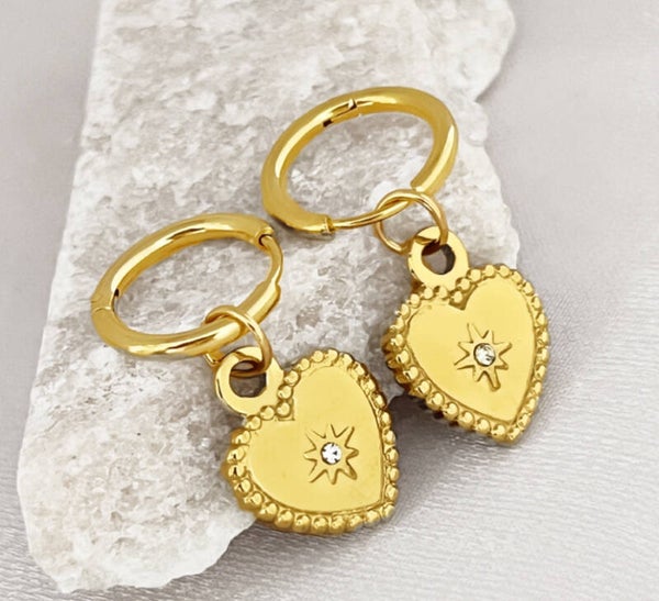 Classic heart oorbellen - Goud