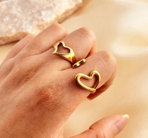 Simple heart ring - goud