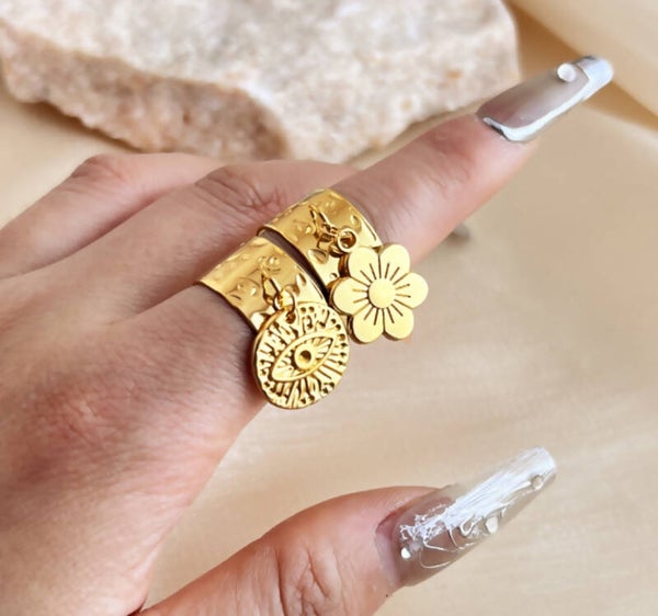 Retro eye ring - goud