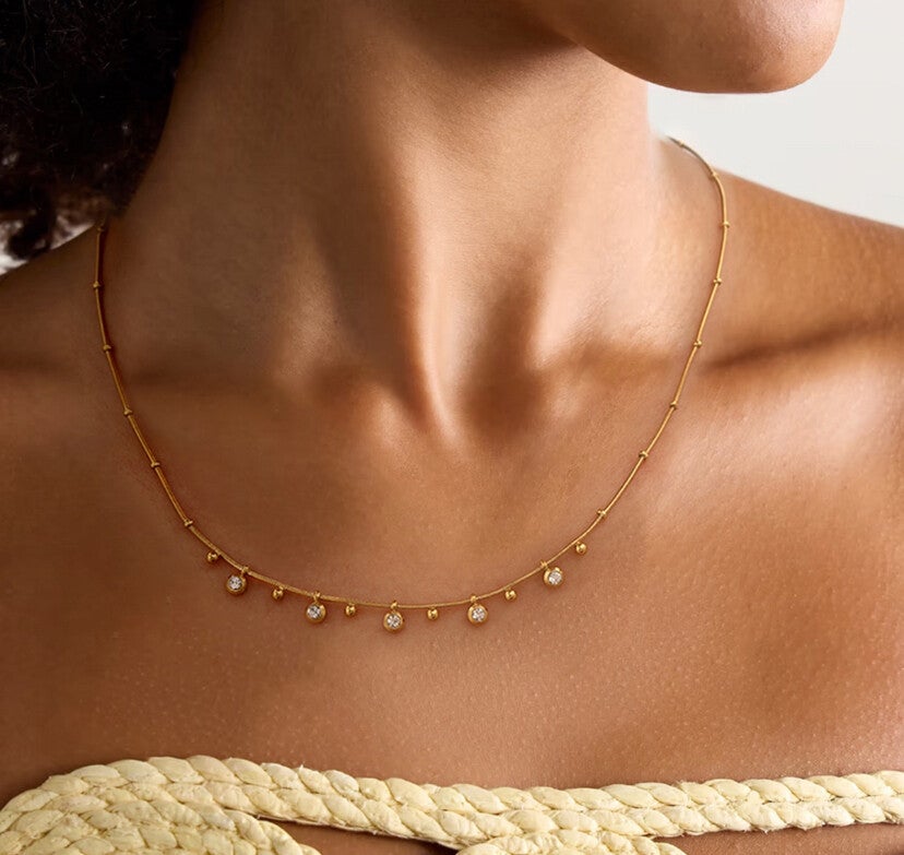 Classy diamond ketting - goud