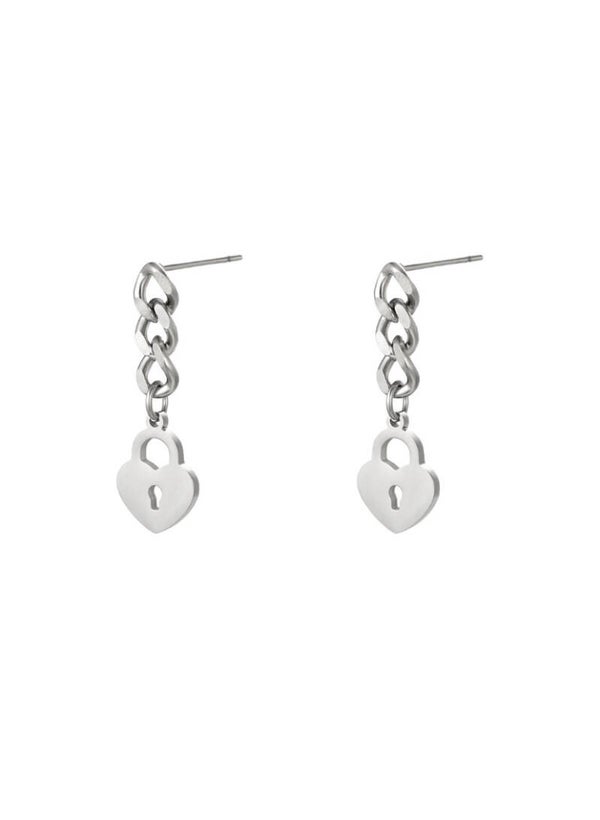 Oorbellen chained Heart