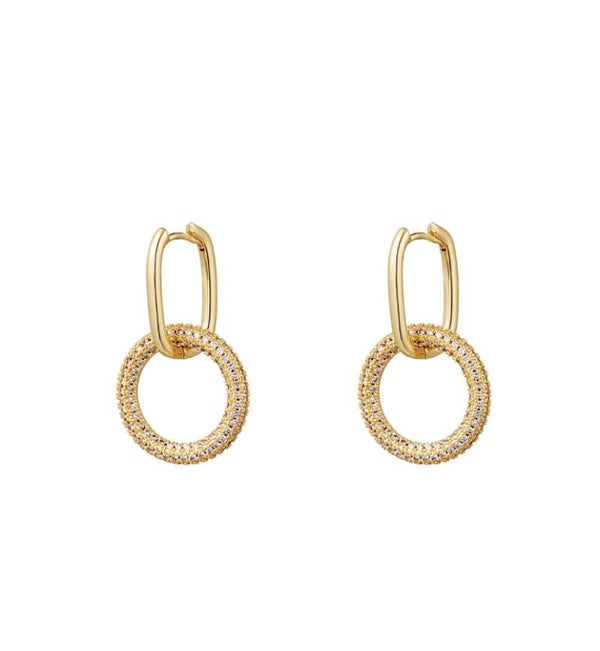 Oorbellen strass - goud