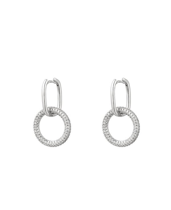 Oorbellen strass - zilver