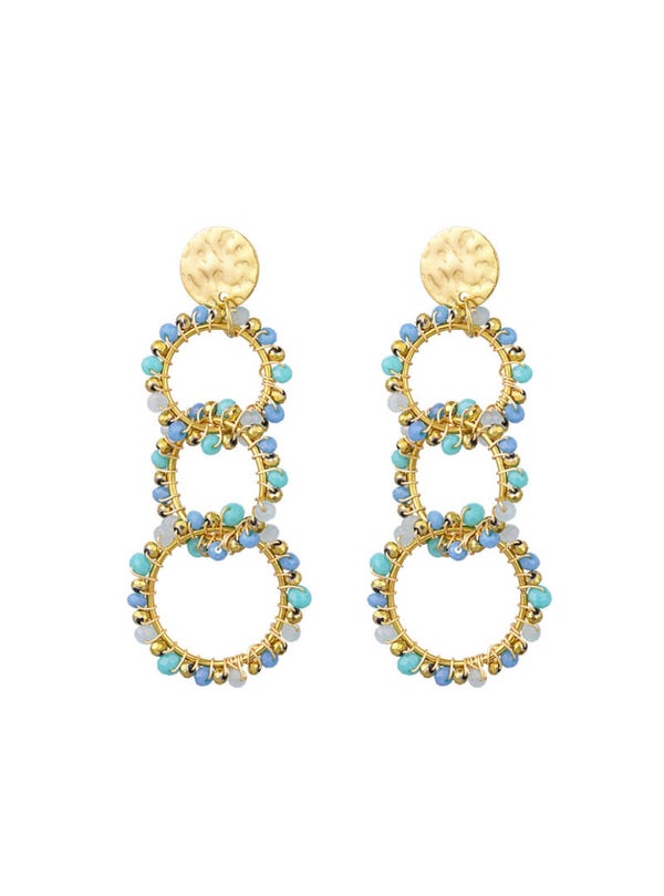 Oorbellen glamour - blauw