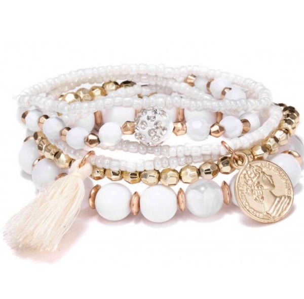Boho armband set - wit
