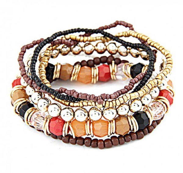 Boho armband set - bruin