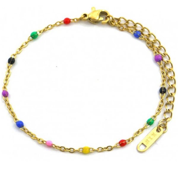 Enkelbandje dots- goud