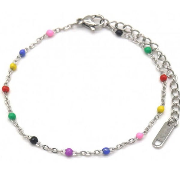 Enkelbandje dots - zilver