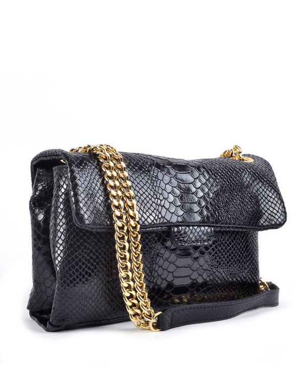 Leather bag XL - zwart