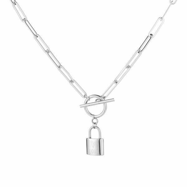 Love lock ketting zilver