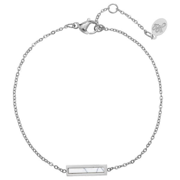 Marble bar armband wit