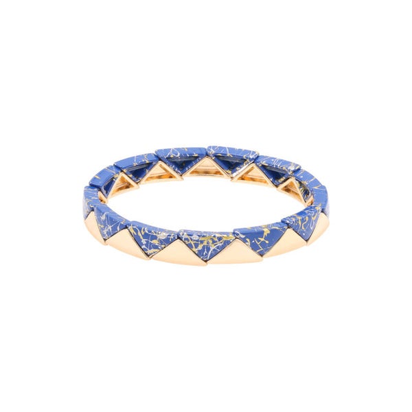 Marble triangle armband blauw