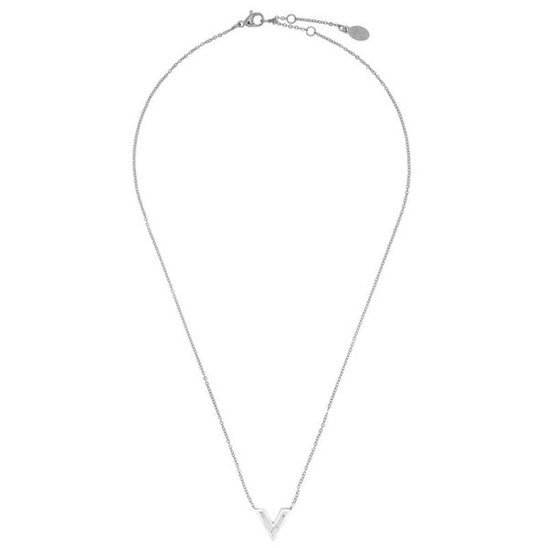 Marble V ketting zilver