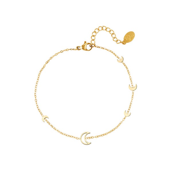 Moon armband goud
