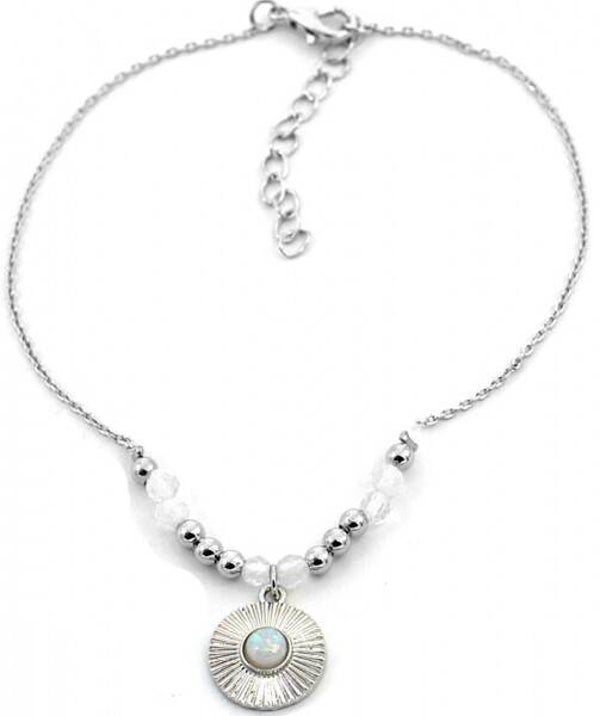 Moonstone enkelbandje - zilver