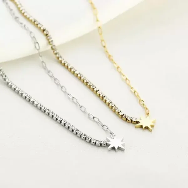 Ketting Morningstar - goud & zilver