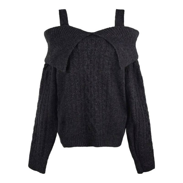 Off-shoulder trui - zwart