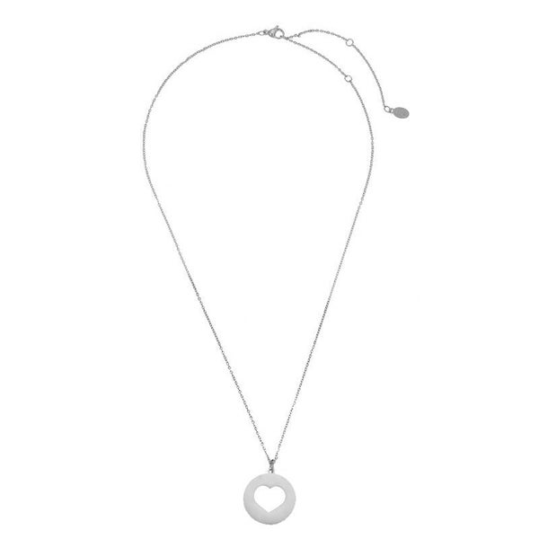 Open heart ketting zilver