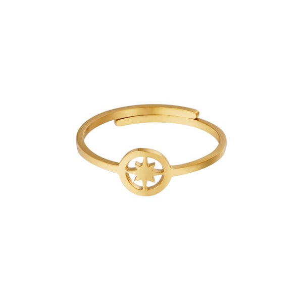 Open star ring goud