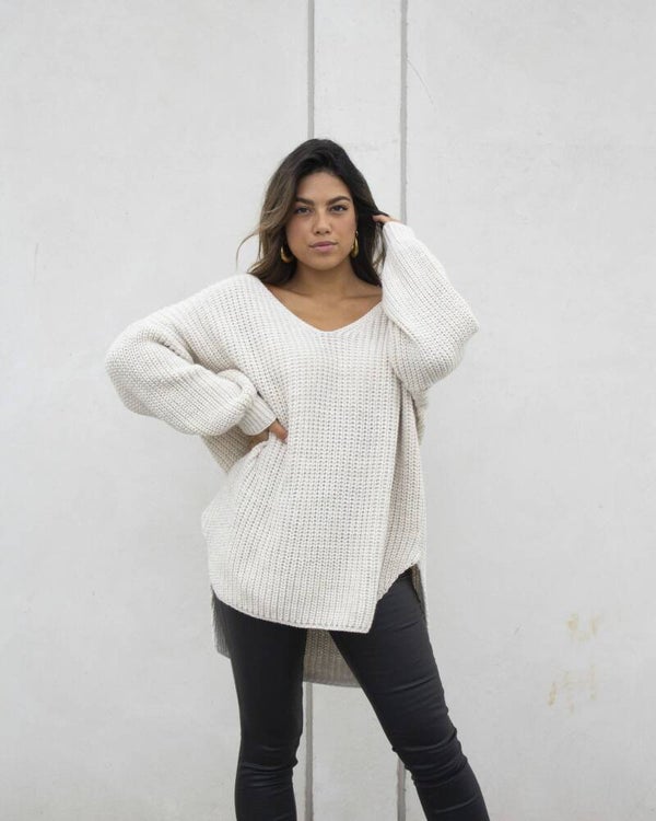 Oversized jumper beige