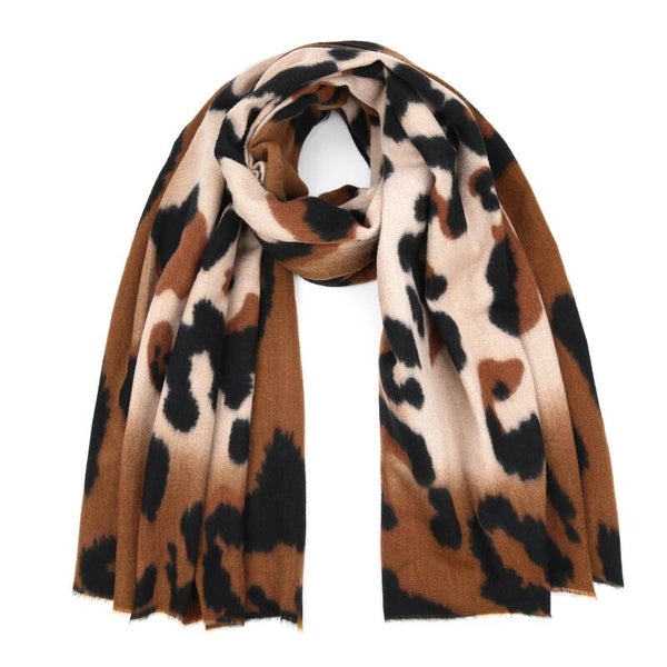 Sjaal panterprint XL - bruin