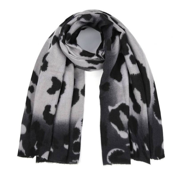 Sjaal panterprint XL - zwart