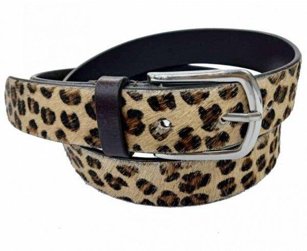 leather riem - leopard