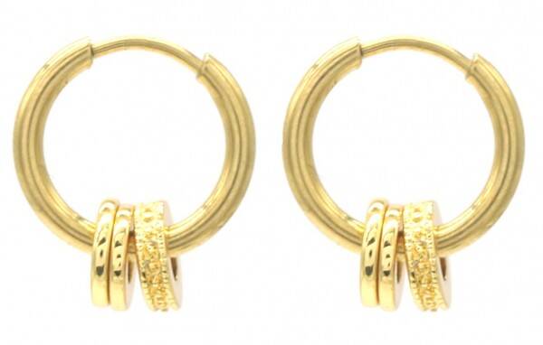 Rings oorbellen goud