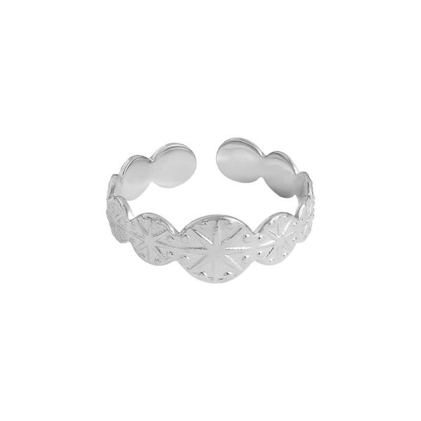 Round stars ring zilver