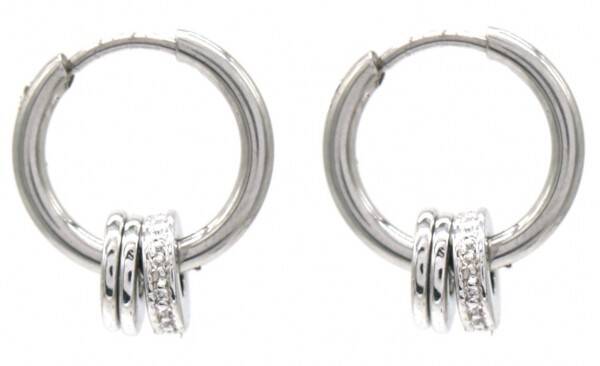 Rings oorbellen zilver