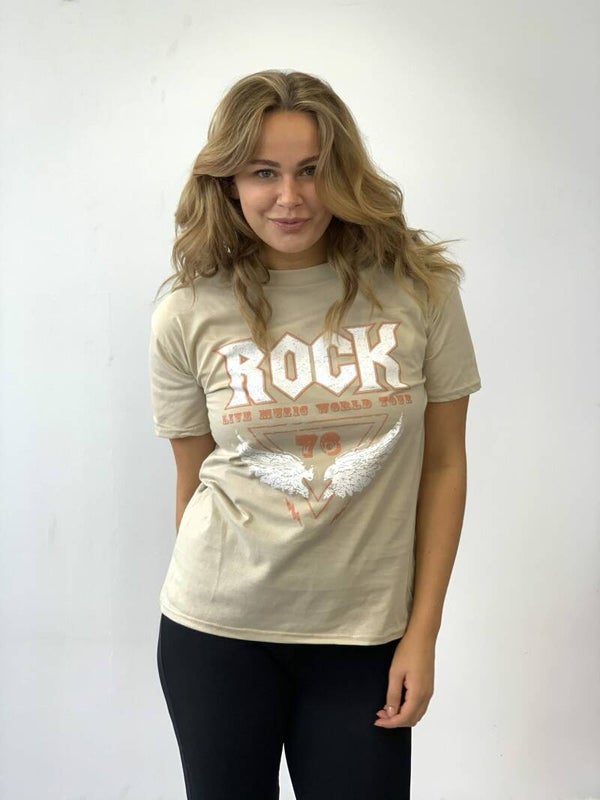 Rock T-shirt beige